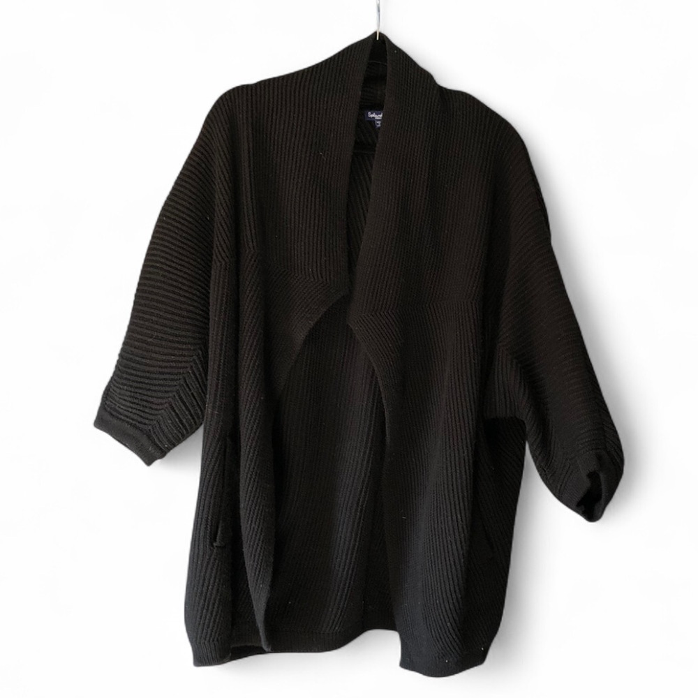 Black Women's Open Front Cardigan